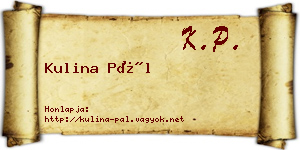 Kulina Pál névjegykártya